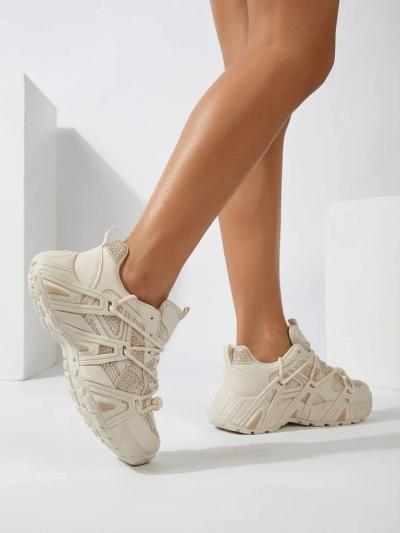 Aurora Beige Synthetische Sportliche Damen-Sneakers für den Sommer