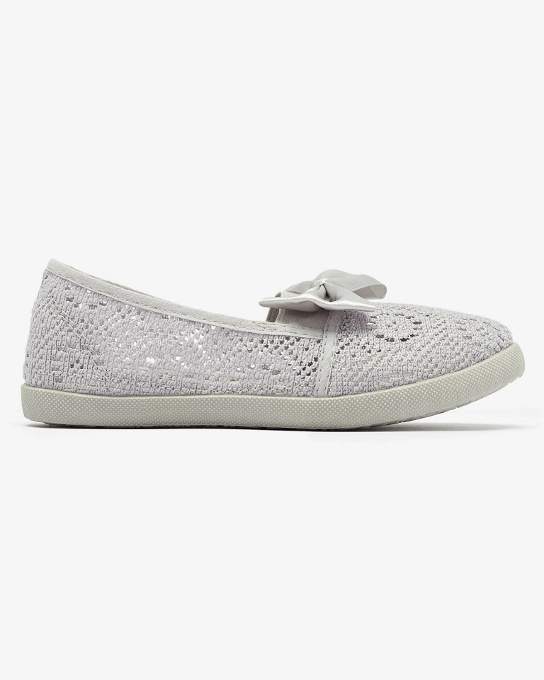 Graue Slipper für Mädchen mit Schleife Sweet Life - Footwear