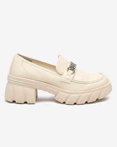 Beige Damenschuhe auf massiver Erikela-Sohle - Schuhe