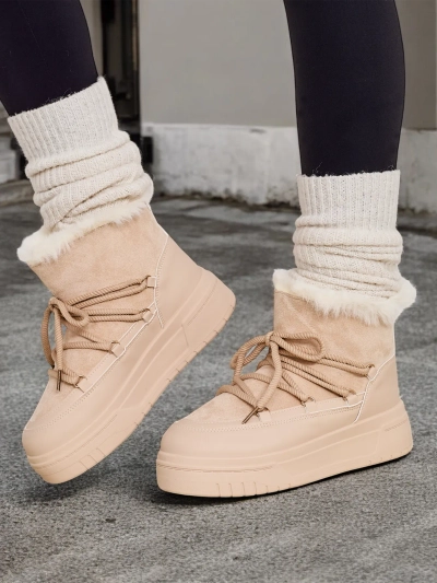 Royalfashion Damen Schnürschnee stiefel Moniuc