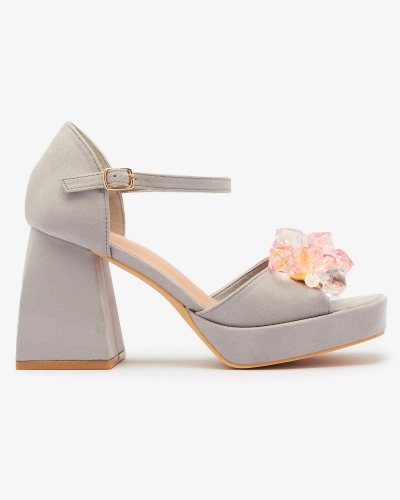 Graue Damen-Sandalen mit Kristallen Celidi - Schuhe