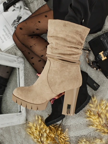 Damen Stiefeletten Öko-Wildleder mit Blockabsatz BrambleDusk