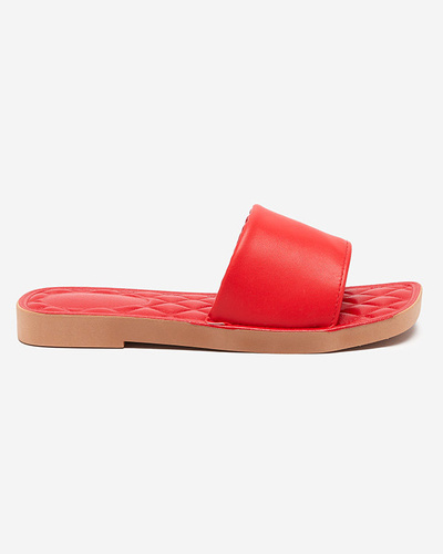Rote Damenhausschuhe aus Kunstleder mit Steppeinsatz Parekis - Footwear