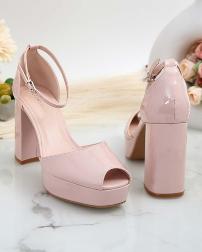 Royalfashion Damen Lefeyoa lackierte Pfostensandalen