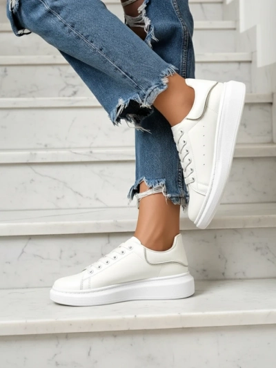 Weiße Sportliche Athena Sneakers aus Öko-Leder