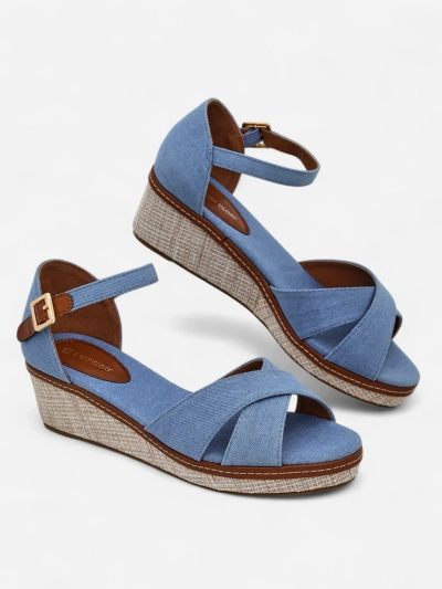 Royalfashion Damen Keilsandalen ohne Zehen Terrific
