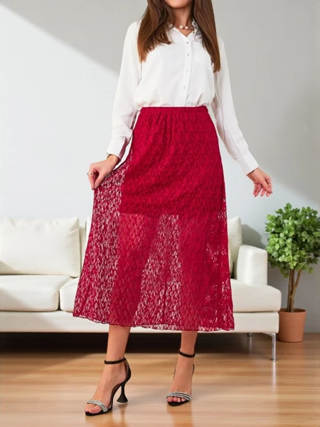 Royalfashion Damen-Midirock mit Spitze