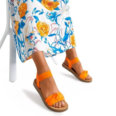 Neonorange rötliche Sandalen - Schuhe 1