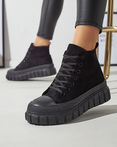 Schwarzer Damen-Schnürstiefel a'la sneakers Netara - Footwear