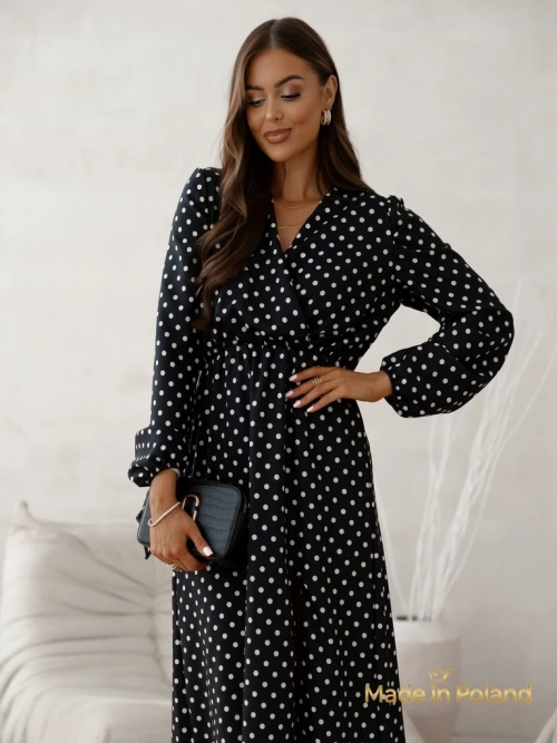 Жіноча сукня міді в горошок Midnight Bloom