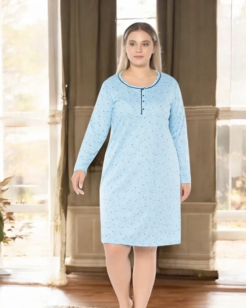 Жіноча нічна сорочка Royalfashion з принтом PLUS SIZE