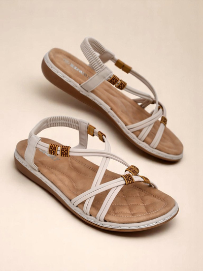 Damen Sandalen Royalfashion Aelia beige aus Öko-Leder