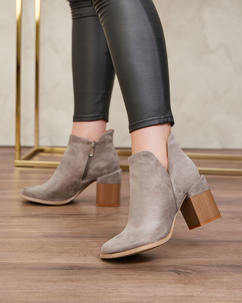 Жіночі черевики на шпильці Royalfashion Grey