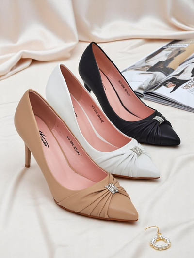Royalfashion Damen Pumps aus Öko-Leder Venetia Nera