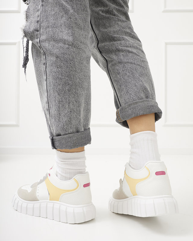 Nortelo beige und weiße Damen Sportschuhe - Schuhe