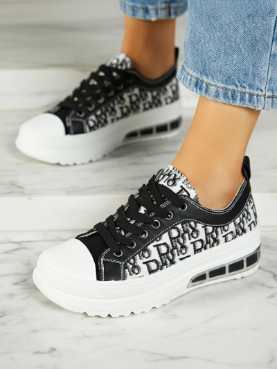 Sneakers Livia in Schwarz-Weiß mit Plateau