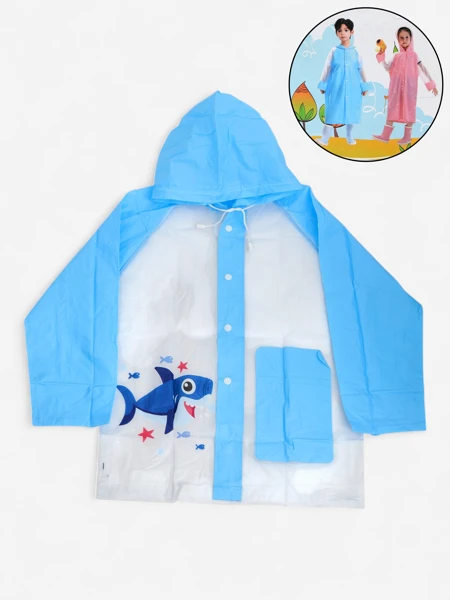 Royalfashion Kinder-Regenmantel Shark Splash