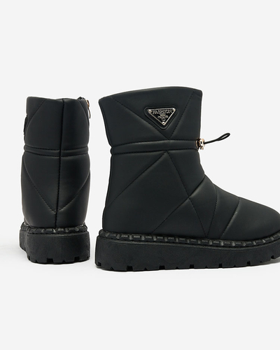 Royalfashion Schwarz Damenstiefel a'la Schneestiefel Oterika