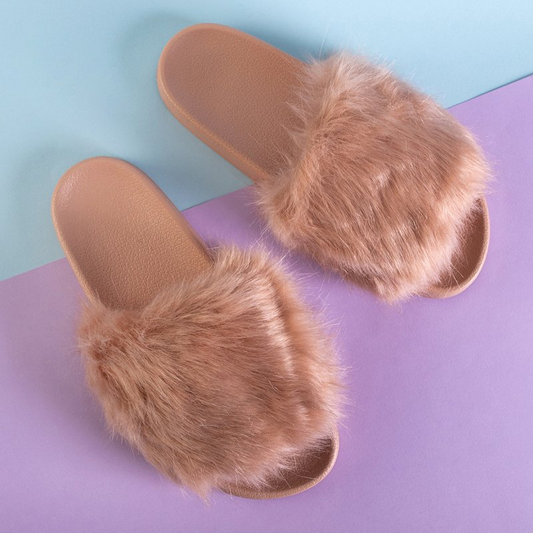 Puderpantoffeln für Damen mit Fell Danita - Schuhe