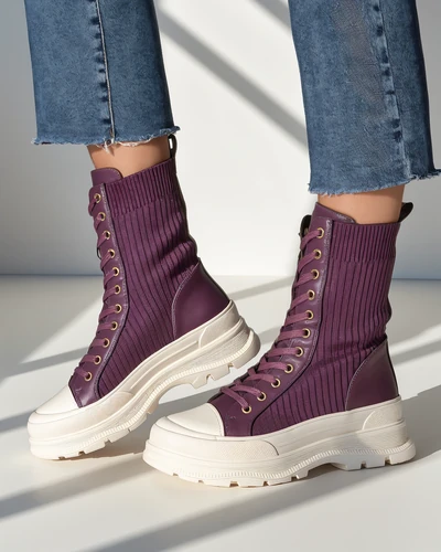 Royalfashion Damen High Worker Boots Fosilla