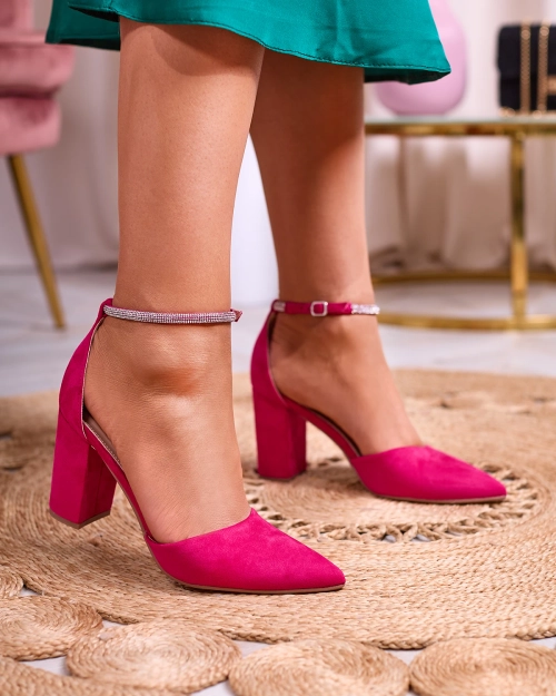 Жіночі туфлі-човники Royalfashion Fuchsia з цирконієм Britica