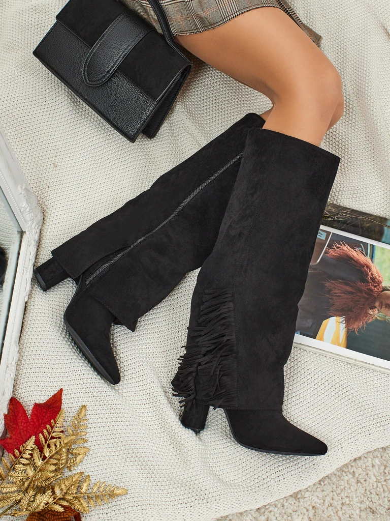 Damenstiefel aus Öko-Wildleder mit Schaft Rimolea