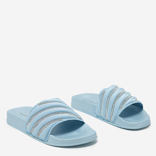 OUTLET Blaue Damenhausschuhe mit Zirkonia Erikis - Schuhe