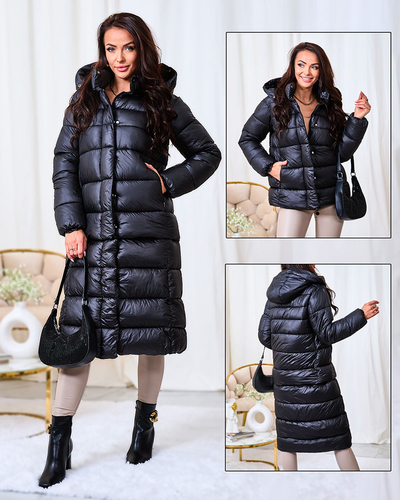 Royalfashion Schwarze Damen Winterjacke