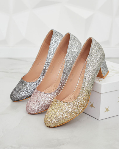 Royalfashion Silber-rosa Damen Yapunni Stiletto-Pumps