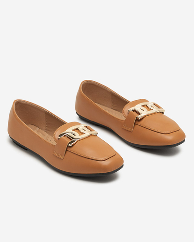Kamelfarbene Damen-Loafer Melukia - Schuhe