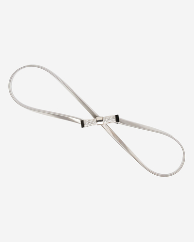 Elastischer Damengürtel in Silber mit Schleifenhaken - Accessoires