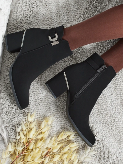 Damen Stiefeletten aus Öko-Leder mit Blockabsatz Ruvina