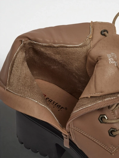 Damen Stiefeletten Öko-Wildleder mit Blockabsatz und Plateau Tavlissa