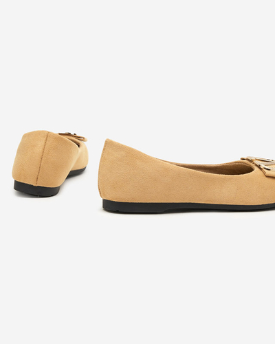OUTLET Beige Ballerinas für Damen mit Verzierung an der Spitze Cavo - Schuhe