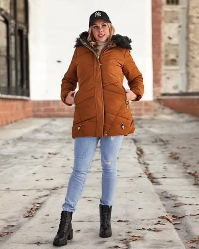Royalfashion Brown Damen Winterjacke