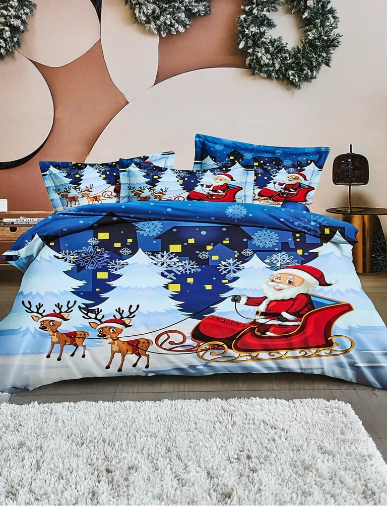 Royalfashion Weihnachtsbettwäsche 160x200 Set 3-TEILIG