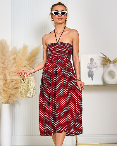 Royalfashion Knielanges Tupfenkleid für Damen