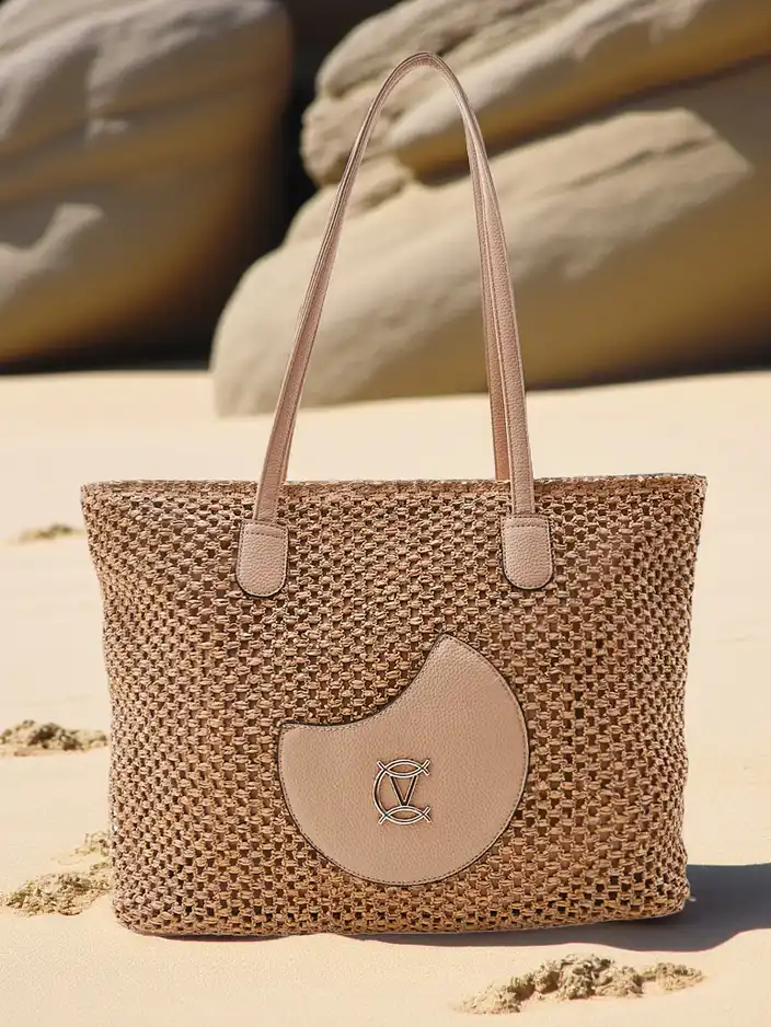 Royalfashion Große Damen-Stroh-Sommertasche