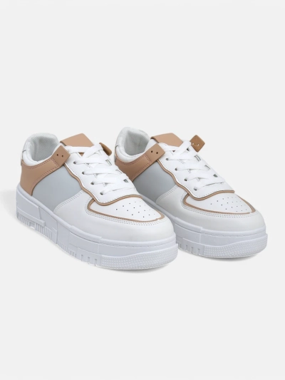 Damen-Sneakers Aristea Azzurro aus Öko-Leder mit flacher 4 cm Sohle