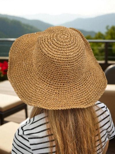 Royalfashion Damen Strohhut Lila Sun