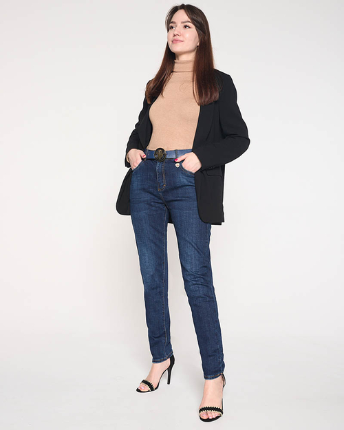 Прямі жіночі джинси темно-сині - Одяг