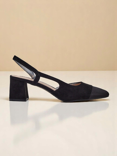 Royalfashion Damen Pumps mit niedrigem Absatz und dekorativer Spitze Eleganzo