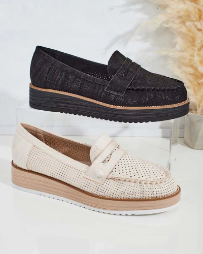 Royalfashion Durchbrochene Damen Mokassins Moell