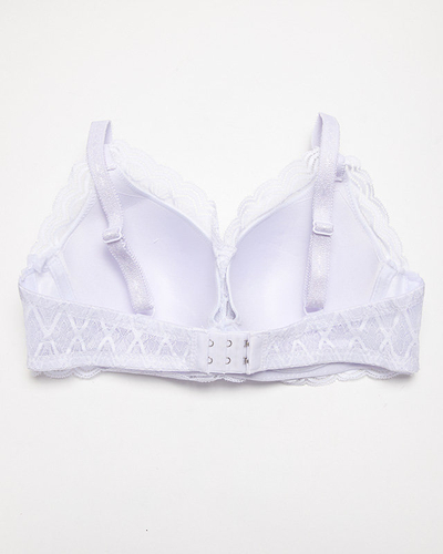 Weißer gepolsterter Damen-BH mit Spitze - Unterwäsche