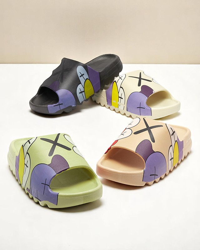 Damen Sandalen Flora Creme Gummi Bequem für den Sommer