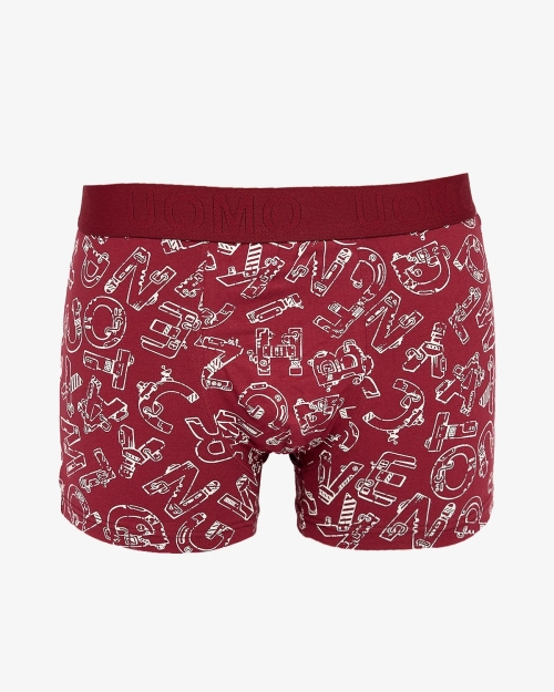 Чоловічі шорти-боксери Royalfashion Maroon з принтом