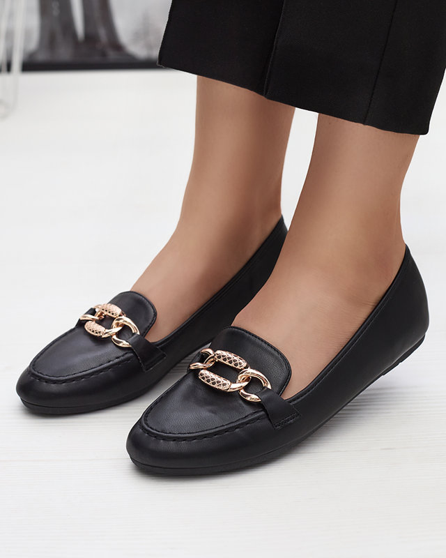 Schwarze Damen Eco-Leder Loafer Zolli-Schuhe