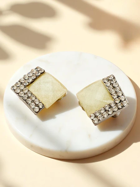 Royalfashion Damen-Clip-Ohrringe mit Kristall und Zirkonia