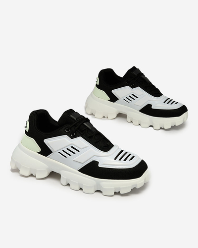 Royalfashion Weiße und schwarze Stoff-Sneakers für Herren Lamkim