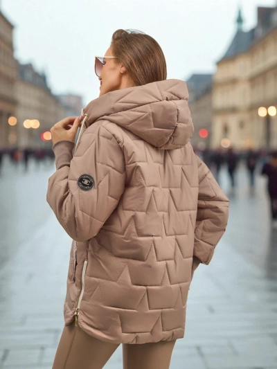 Gesteppte Damenjacke mit Kapuze und Bündchen an den Ärmeln Stone Hollow